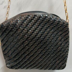 L.J.S. Woven Leather Shoulder Bag